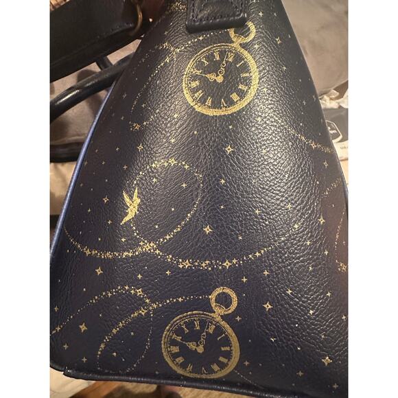 NWOT Loungefly Disney Peter Pan On to Neverland Night Sky Satchel Bag Purse Hook - Picture 5 of 10